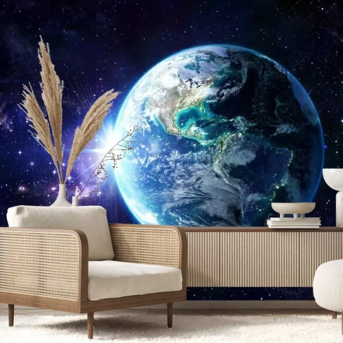 Fotobehang Uitzicht op de aarde vanuit de ruimte