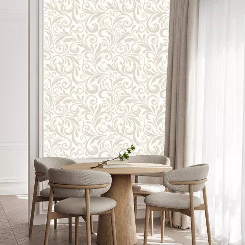 Behang Vintage naadloze beige bloemmotief. Vector illustratie.