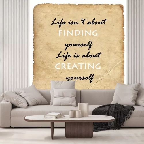 Sticker Inspirerend motiverende citaat op oud papier achtergrond