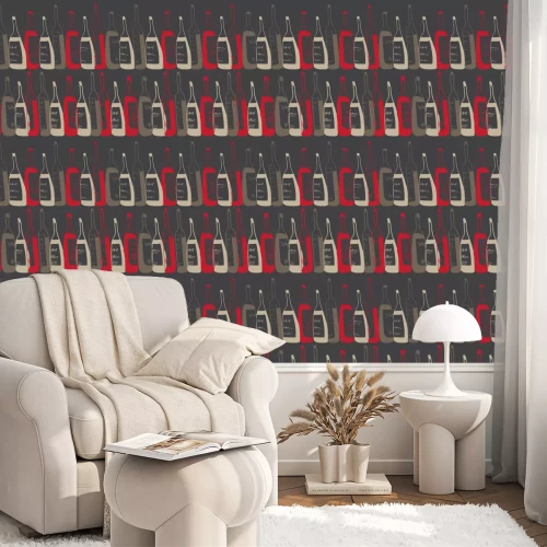 Behang naadloze wijnflessen patroon