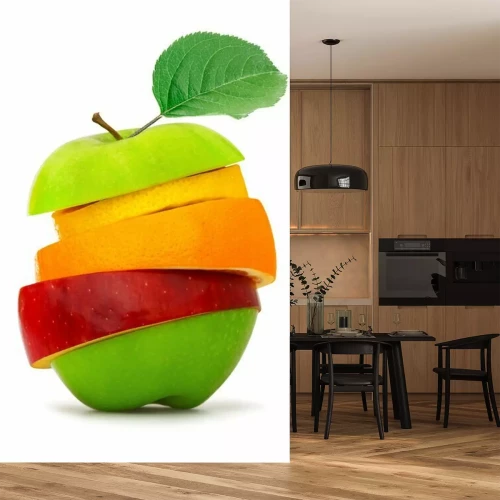 Fotobehang Appelvormige fruitschijfjes