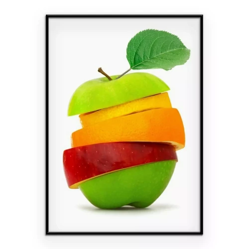 Poster Appelvormige fruitschijfjes