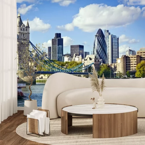 Fotobehang Skyline van de stad en de rivier de Theems