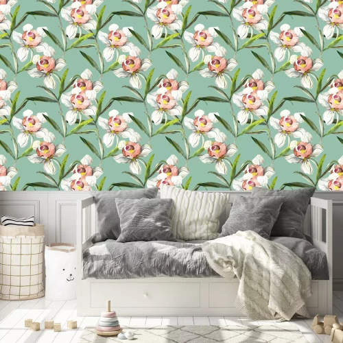 Behang Naadloze bloemenpatroon