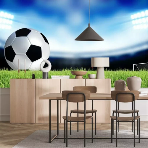 Fotobehang Voetbal op het stadionveld