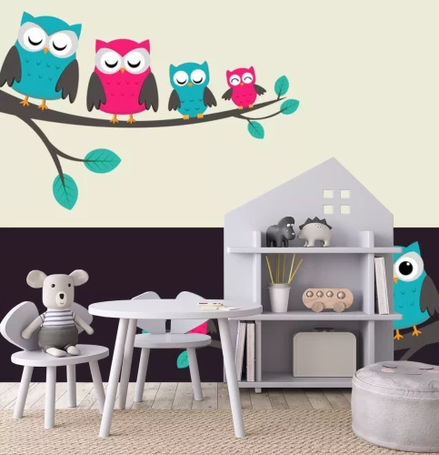 Sticker Uilen dag en nacht