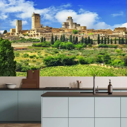 Fotobehang De architectuur van de Italiaanse stad San Gimignano