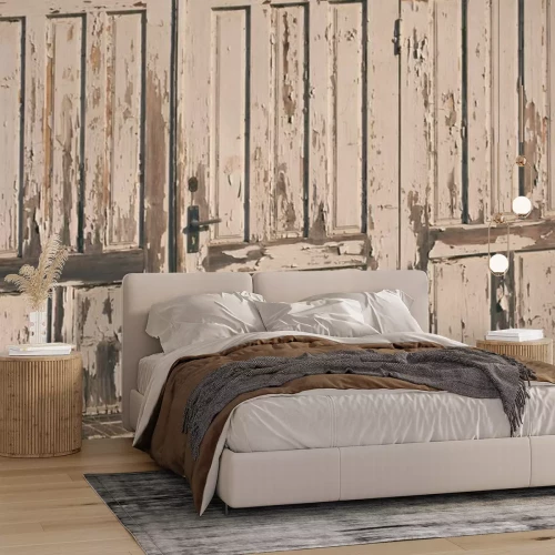 Fotobehang Gewreven shabby chic deur