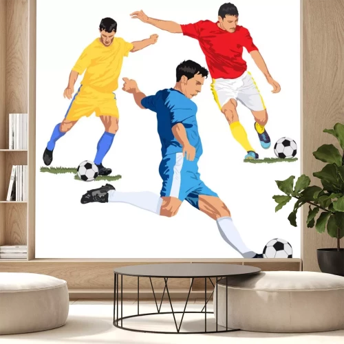 Sticker Voetbal voetballers