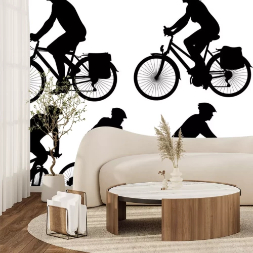 Sticker fiets - silhouet vector