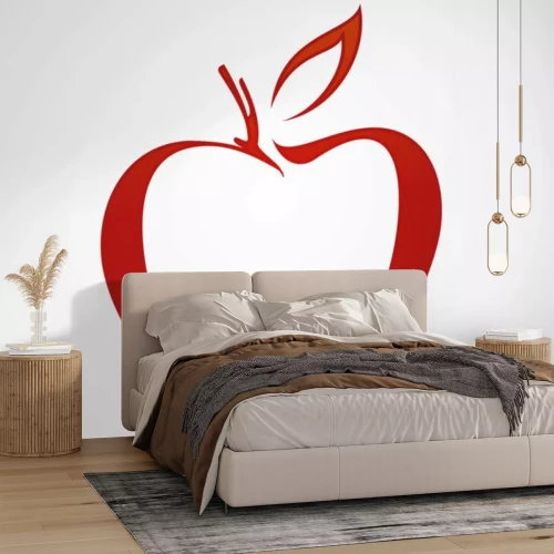 Sticker Minimalistisch logo met rode appel