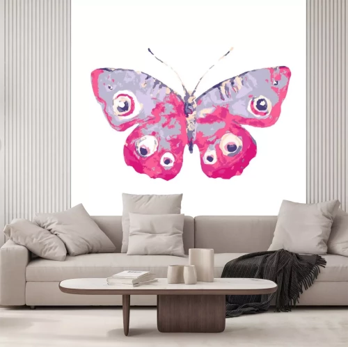 Sticker Rode vlinder met oogjes