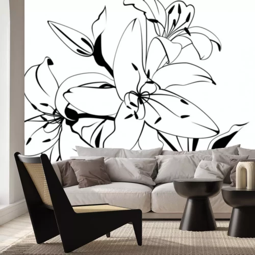 Sticker Witte lelie bloemen