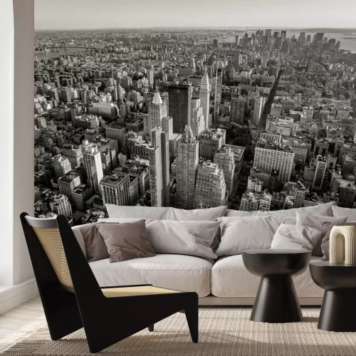 Fotobehang Monochroom uitzicht over New York City