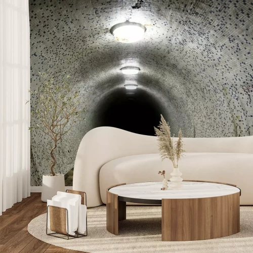 Fotobehang Driedimensionale tunnel met mozaïek