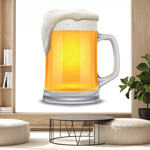 Sticker bierglas mok geÃ¯soleerd op witte achtergrond