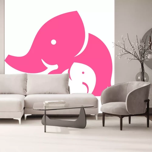 Sticker Olifant moeder en kind. Symbool of logo