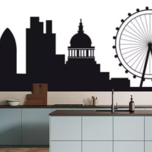 Sticker Gedetailleerde silhouet van de skyline van Londen