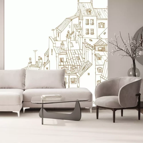 Fotobehang Minimalistische daken van Parijs