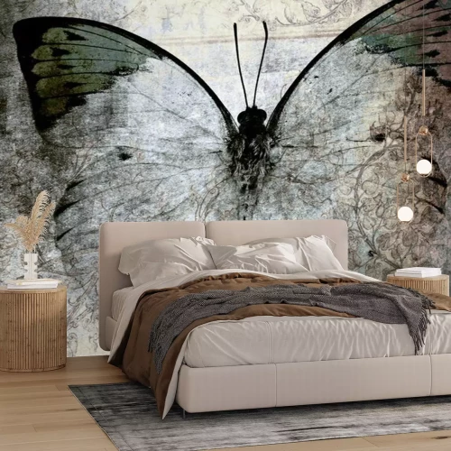 Fotobehang Antieke achtergrond en vlinder