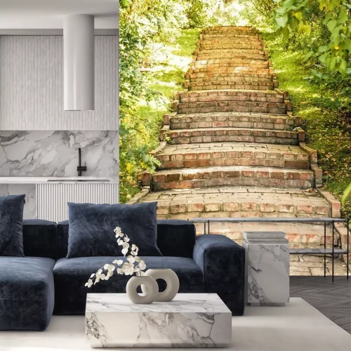 Fotobehang Oude trap in het park