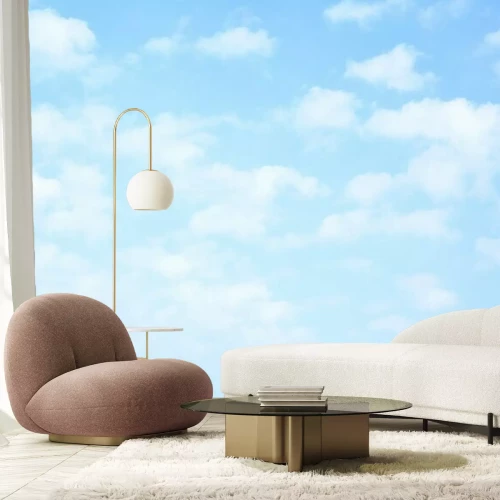 Fotobehang Blauwe lucht met wolken