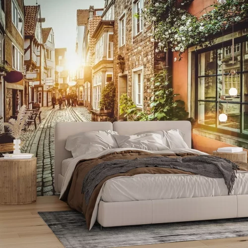 Fotobehang Pittoreske retro straat