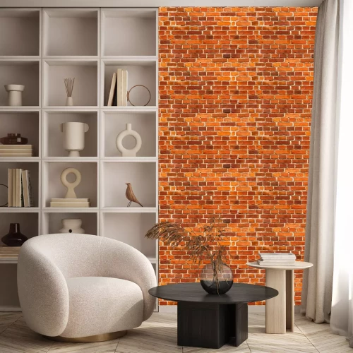 Behang Baksteen in oranje tinten