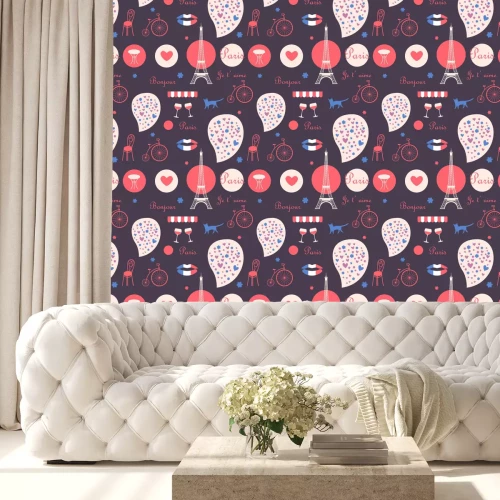 Behang nacht Parijs achtergrond