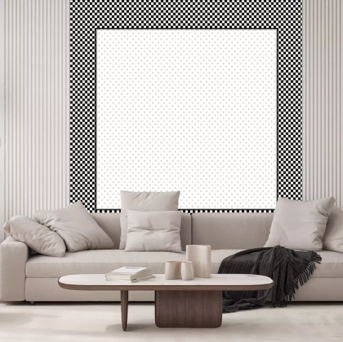 Sticker Frame, zwart, wit gingangcontrole, vierkante stip kopie ruimte