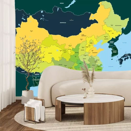 Sticker Kleur kaart van China