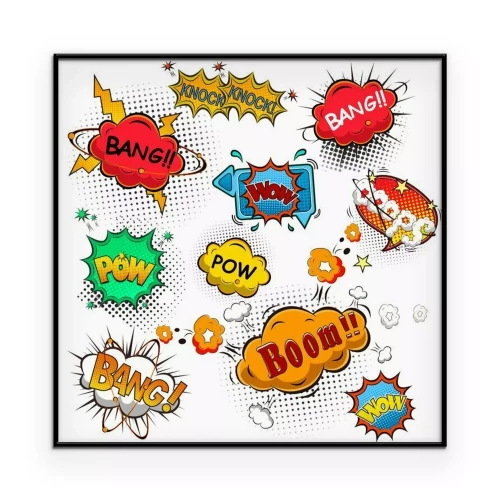 Poster Kleurrijke stripboekballonnen met geluiden