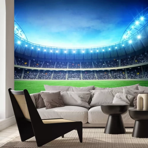 Fotobehang Verlicht voetbalveld