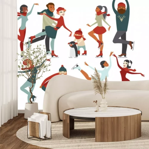 Sticker Kunstschaatsen mensen karakters