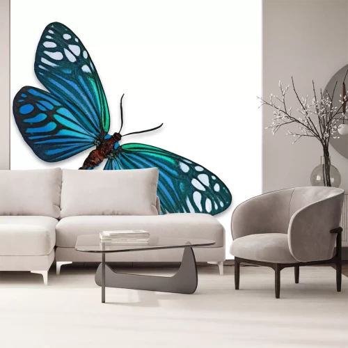 Sticker Subtiele turquoise vlinder