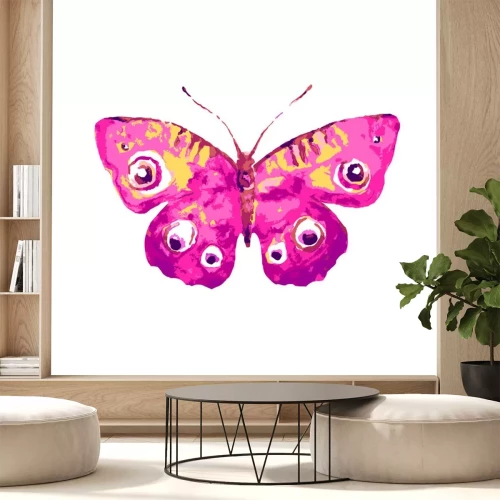 Sticker Roze insect met oogjes