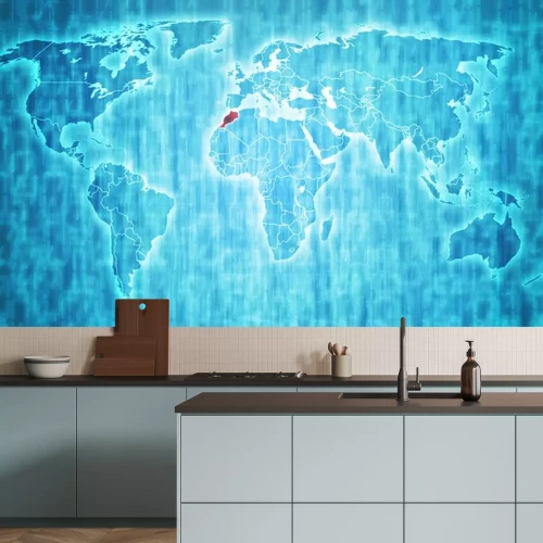 Sticker Marokko grondgebied op kaart van de wereld