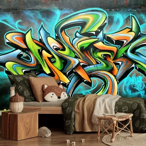 Fotobehang Graffiti op straat