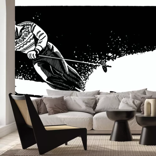 Sticker Stijlvolle Skiër