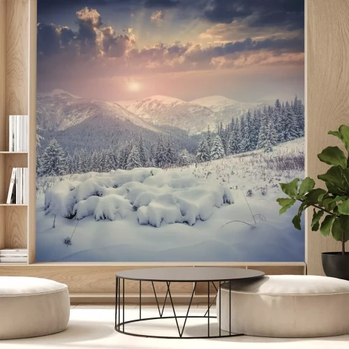 Fotobehang Een winters berglandschap