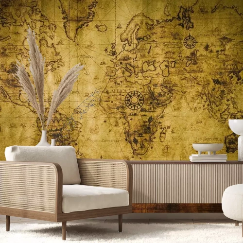 Fotobehang Oude kaart