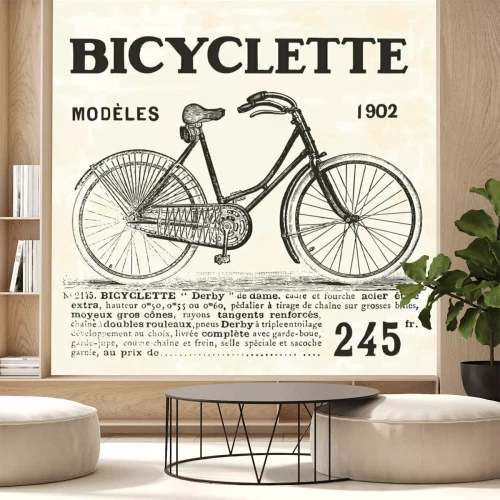 Fotobehang Retro fiets voor vrouwen