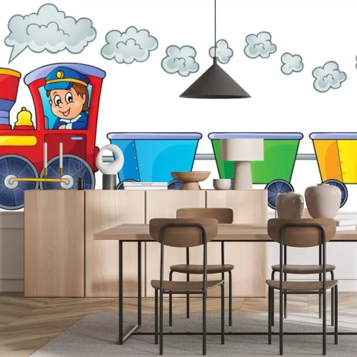 Sticker Trein met drie lege wagons