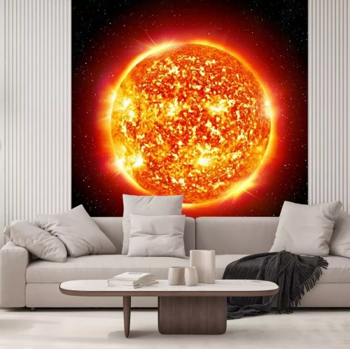 Fotobehang Close-up illustratie van de zon