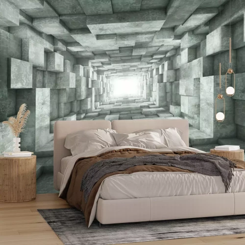 Fotobehang geometrische tunnel in 3D