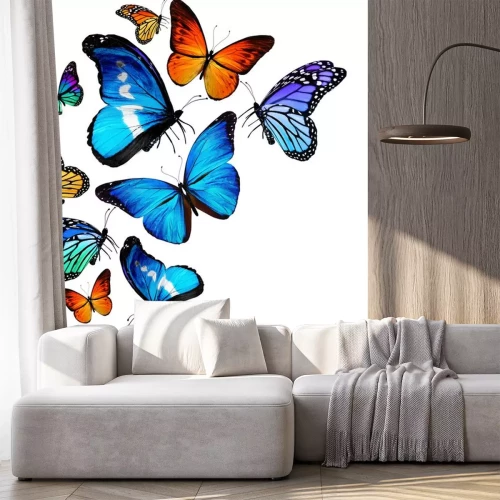 Sticker Grote en kleine insecten op een heldere achtergrond