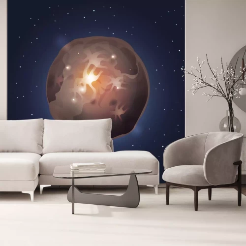 Sticker Pluto onder de sterren eenvoudige afbeelding