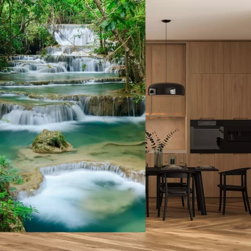 Fotobehang Exotische bossen met watervallen