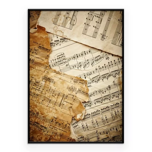 Poster Oude bladmuziek