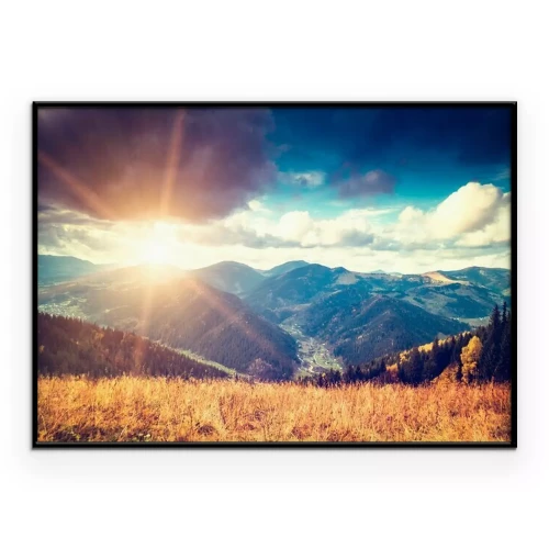 Poster Karpatische bergtoppen in het licht van de zonsondergang